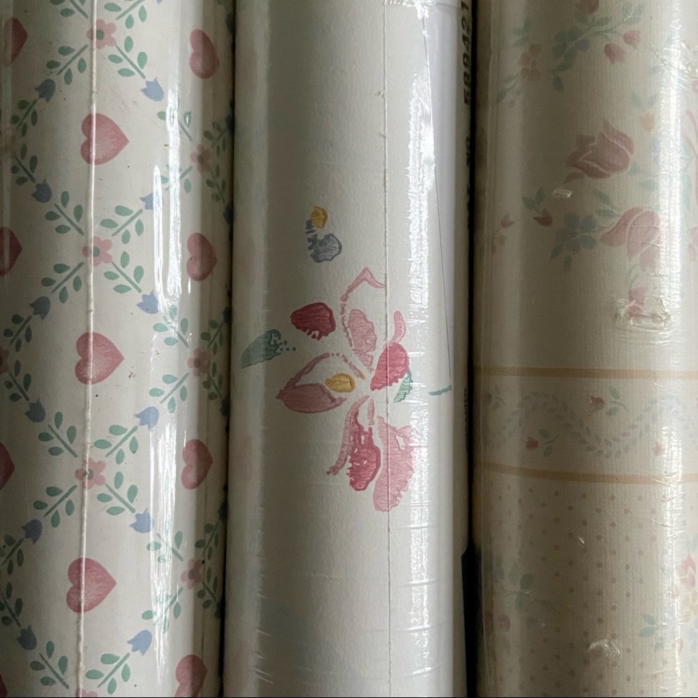 Vintage Floral Double Roll Wallpaper Wallcoverings - Picture 4 of 16